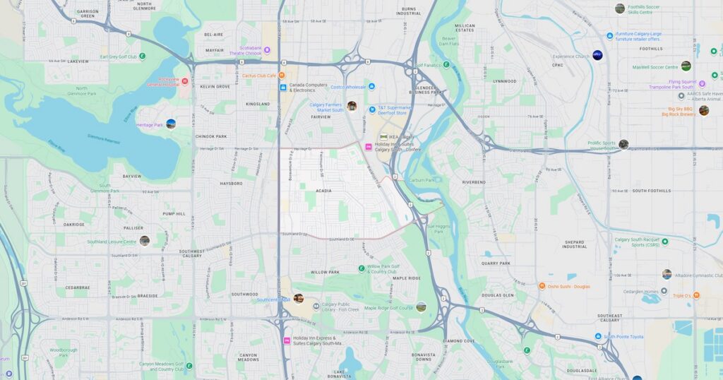 Detailed city map showing roads, parks, and landmarks in a metropolitan area.